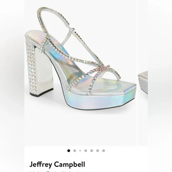 Jeffrey Campbell Holographic Rhinestone Platform Heels - Picture 5 of 6
